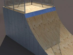 4 skate park element low poly 3D Model