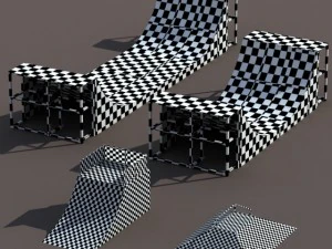 4 skate park element low poly 3D Model