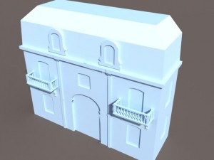 apartment house 103 low poly Modelo 3D