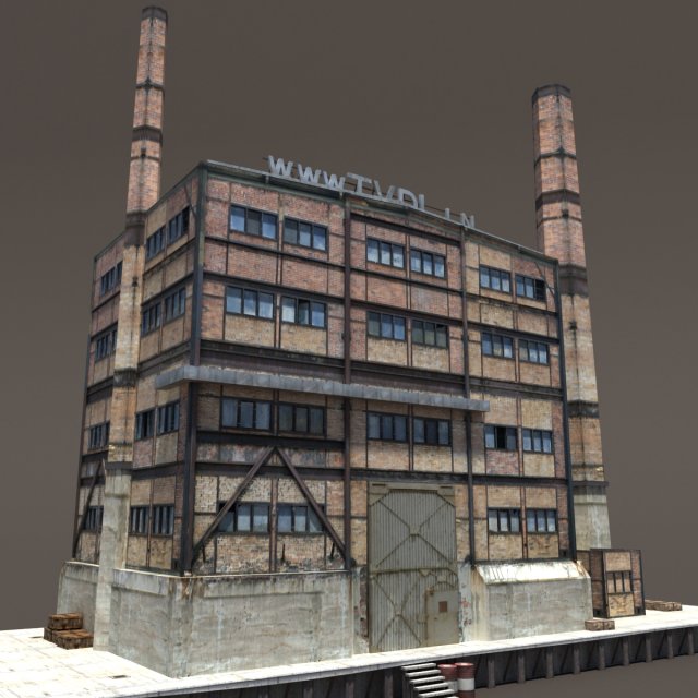 abandoned factory building 149 3D 模型 .c4d .max .obj .3ds .fbx .stl .blend 