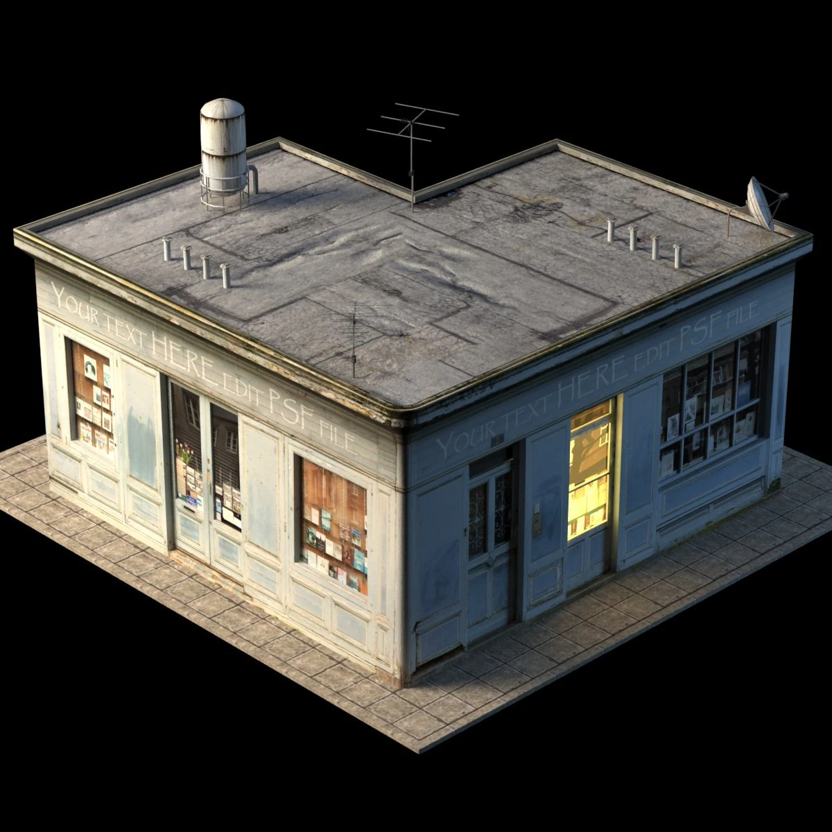 small shop building 3D Model .c4d .max .obj .3ds .fbx .stl .blend 