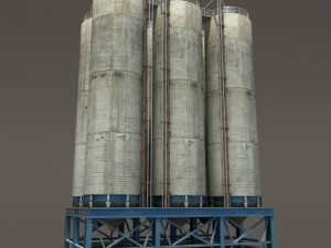 chemical silos low poly 3d moldel 3D Model