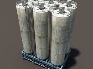 chemical silos low poly 3d moldel 3D Модель