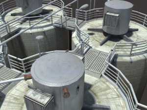 chemical silos low poly 3d moldel 3D Модель