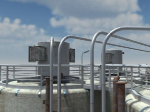 chemical silos low poly 3d moldel 3D Модель