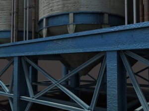 chemical silos low poly 3d moldel 3D Модель