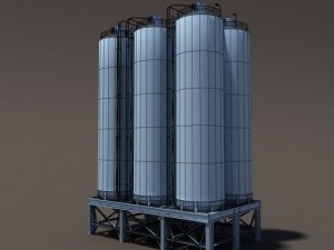 chemical silos low poly 3d moldel 3D Модель