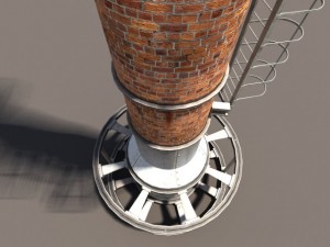 chimney low poly 3D मॉडल