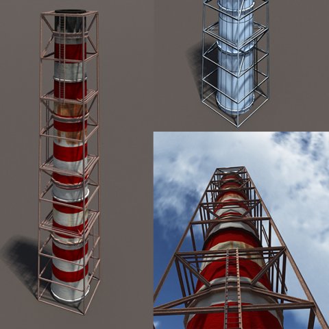 chimney low poly Modelo 3D .c4d .max .obj .3ds .fbx .stl .blend 