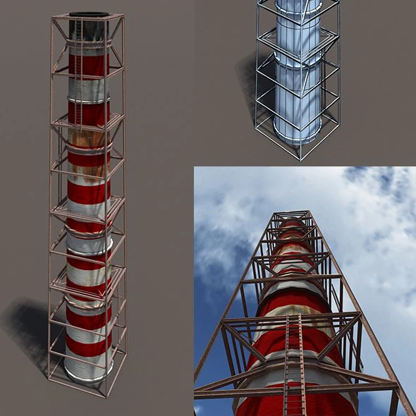 chimney low poly 3D Model .c4d .max .obj .3ds .fbx .stl .blend 