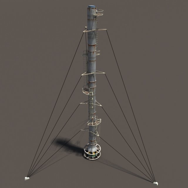 chimney factory low poly Modelo 3D .c4d .max .obj .3ds .fbx .stl .blend 