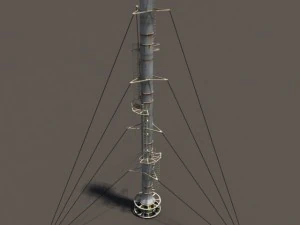 f&aacute;brica de chimeneas de baja poli Modelo 3D