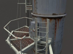 chimney factory low poly Modelo 3D