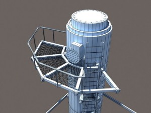chimney factory low poly Modelo 3D