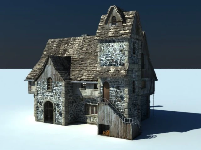 old german locanda 3D Model .c4d .max .obj .3ds .fbx .stl .blend 