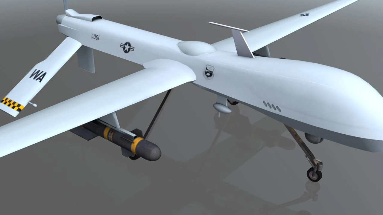 mq1 predator uav drone aircraft 3D Model .c4d .max .obj .3ds .fbx .stl .blend