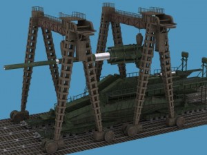 german railroad 800mm dora Modelo 3D