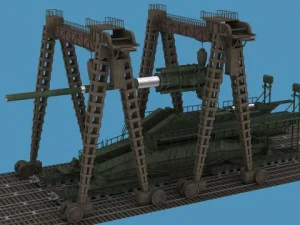german railroad 800mm dora 3D Model