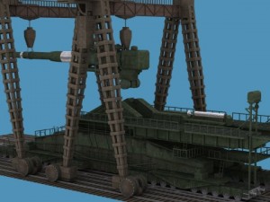 german railroad 800mm dora Modelo 3D