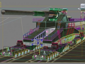 german railroad 800mm dora Modelo 3D