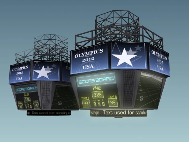 jumbotron score display 3D Model .c4d .max .obj .3ds .fbx .stl .blend 