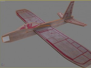 balsa wood toy plane 3D-Modell