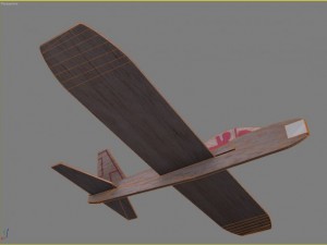 balsa wood toy plane 3D Модель