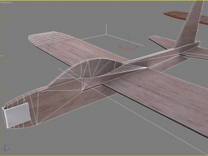 balsa wood toy plane 3D Модель
