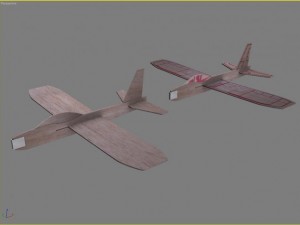 balsa wood toy plane 3D Модель