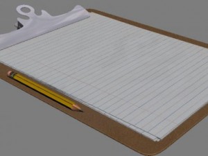 wooden clip board 3D Model