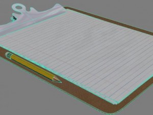 wooden clip board 3D Model