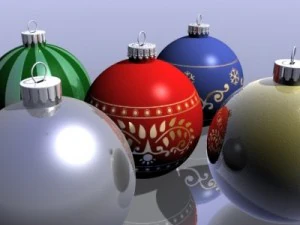 assorted christmas ornaments 3D Model