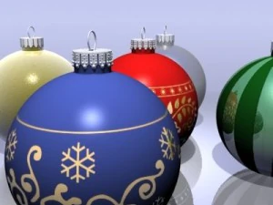 assorted christmas ornaments 3D Model