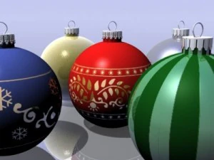 assorted christmas ornaments 3D Model