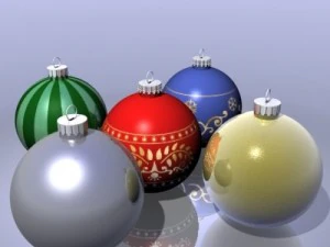 assorted christmas ornaments 3D Model