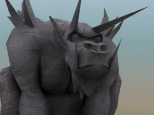 patung gargoyle duduk Model 3D