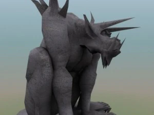 sitting gargoyle sculpture 3D Model