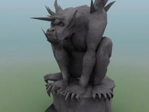sitting gargoyle sculpture 3D Model