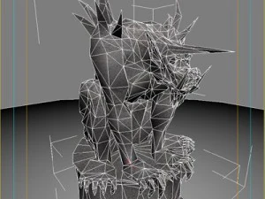 sitting gargoyle sculpture 3D Model