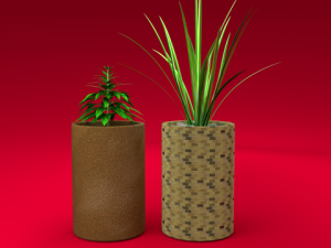 potted alpinia and pandan 3D Модель