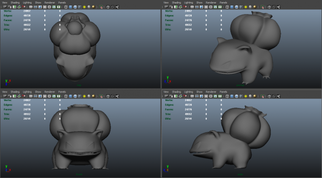 bulbasaur 001 3D Model .c4d .max .obj .3ds .fbx .stl .blend 