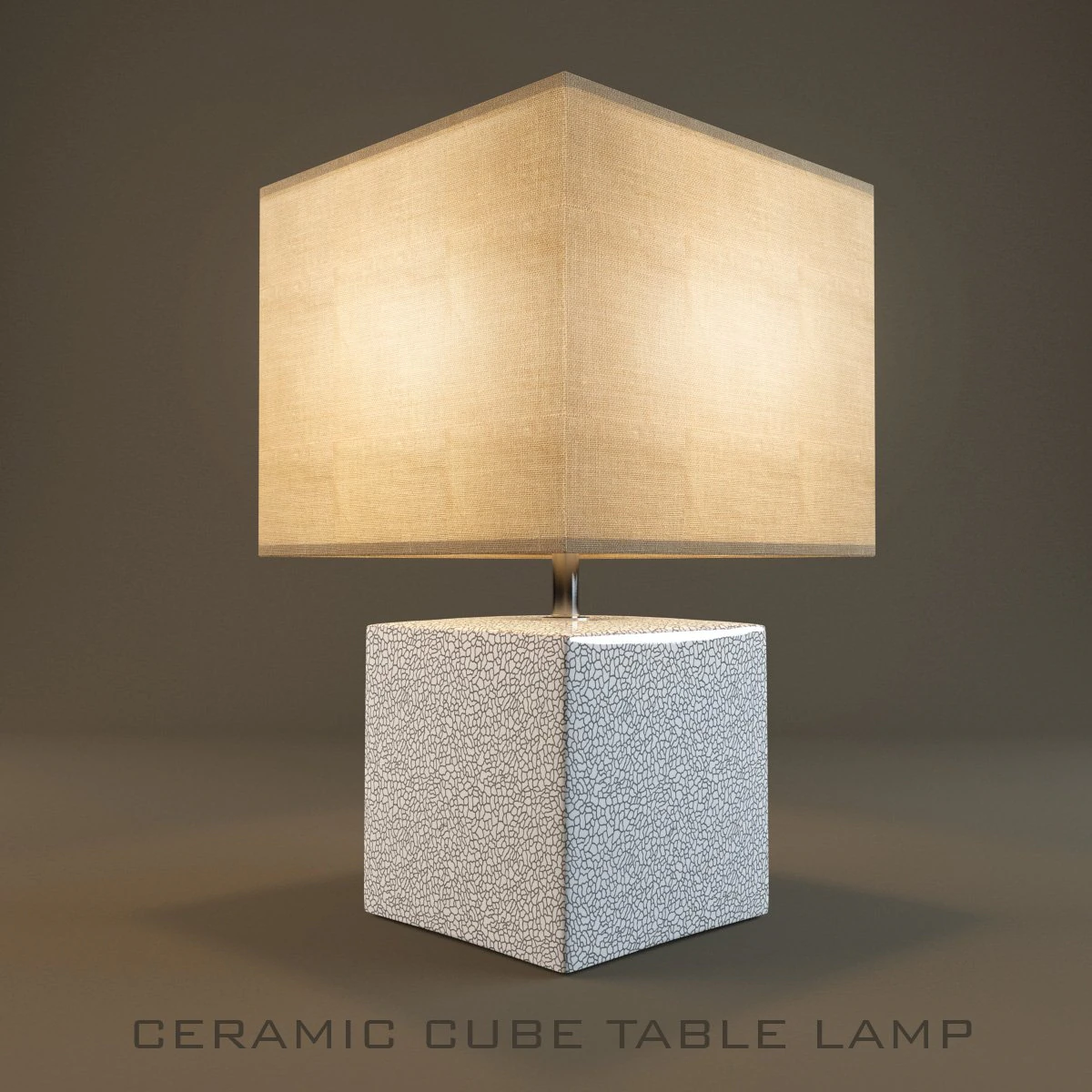 ceramic cube table lamp 3D Model .c4d .max .obj .3ds .fbx .stl .blend 