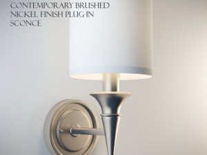 contemporary brushed nickel finish plugin sconce 3D Модель
