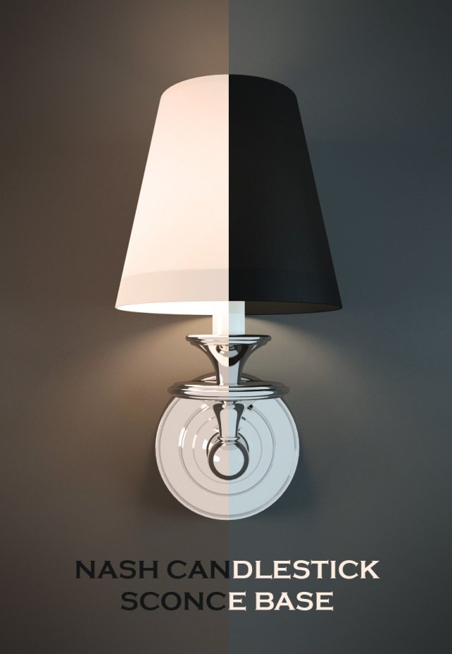 nash candlestick sconce base 3D 모델 .c4d .max .obj .3ds .fbx .stl .blend 