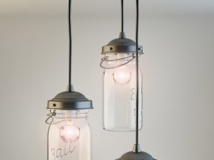 vintage canning jar chandelier 3D Модель