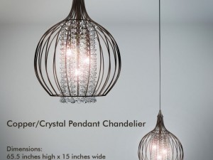 copper crystal pendant chandelier 3D Модель