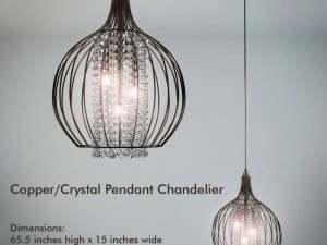 мідна кришталева підвісна люстра 3D Модель