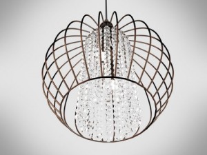 copper crystal pendant chandelier 3Dモデル