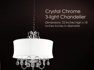 crystal chrome 3light chandelier 3D Model
