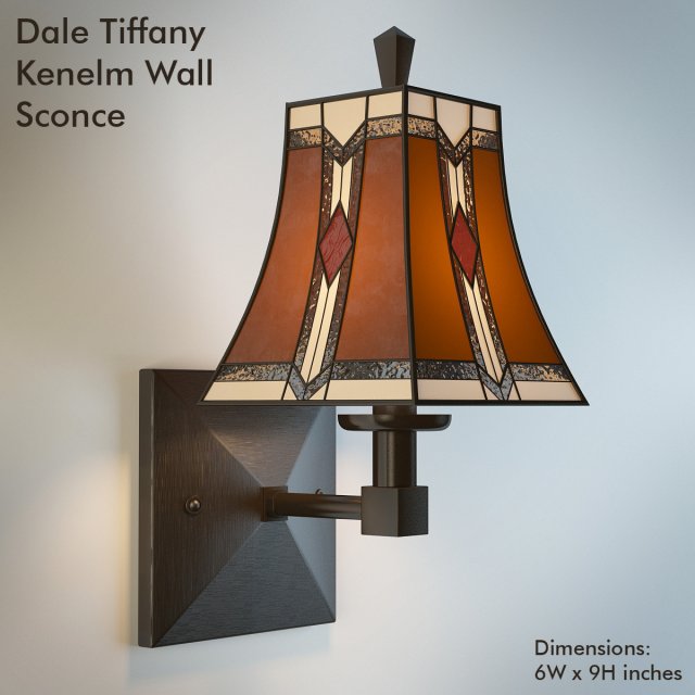 dale tiffany kenelm wall sconce 3D Model .c4d .max .obj .3ds .fbx .stl .blend 